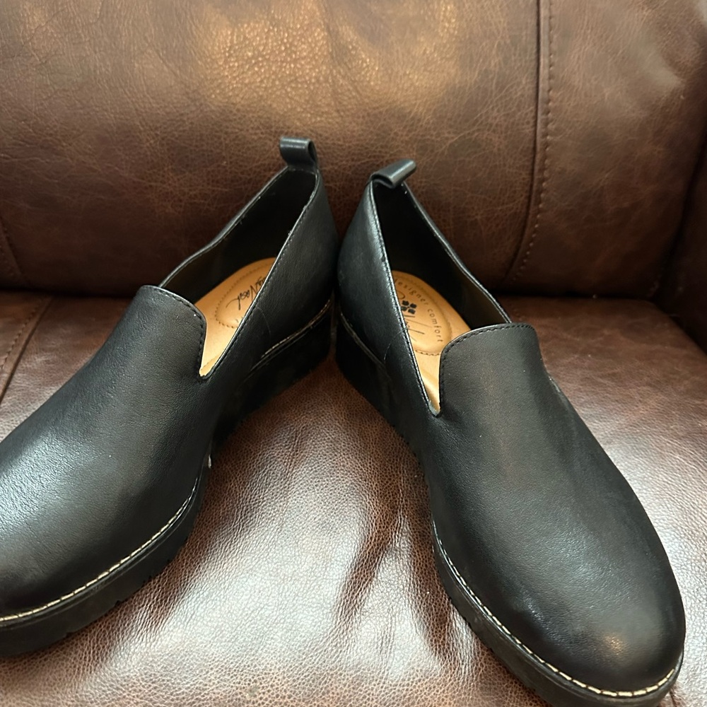 Patricia Nash Black Leather wedge